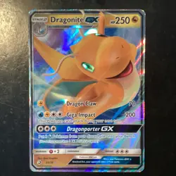Pokemon TCG Dragonite GX 37/70 Dragon Majesty Ultra Rare Holo 250HP - Image 1