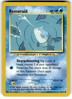 2001 Pokemon Neo Revelation Remoraid #50/64 - Image 1