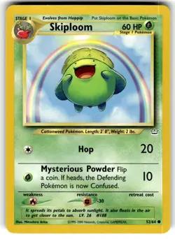 2001 Pokemon Neo Revelation Skiploom #52/64 - Image 1