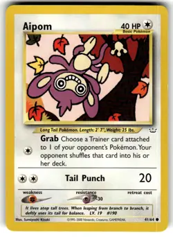 2001 Pokemon Neo Revelation Aipom #41/64 - Image 1
