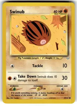 2001 Pokemon Neo Revelation Swinub #57/64 - Image 1
