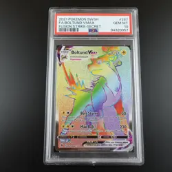 PSA 10 Bolthund Vmax 267/264 Pokemon Fusion Strike Rainbow Holo Full Art Card - Image 1