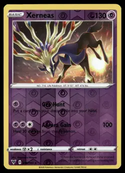 Xerneas 078/185 Holo Rare Vivid Voltage Pokemon Reverse Holo NM/M - Image 1