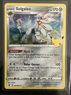 Solgaleo 021/025 Celebrations Holo Foil 2021 Collection Pokemon TCG Card NM - Image 1
