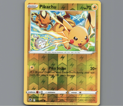 Pikachu 049/195 Common Silver Tempest Pokemon Reverse Holo Near Mint - Image 1