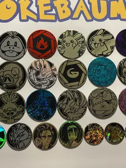 Pokemon Coins Lot Of 35 - NO DUPLICATES - 24 LG, 6 MED, 5 SM - NO DUPES (LOT #4) - Image 3