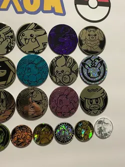 Pokemon Coins Lot Of 35 - NO DUPLICATES - 24 LG, 6 MED, 5 SM - NO DUPES (LOT #4) - Image 4