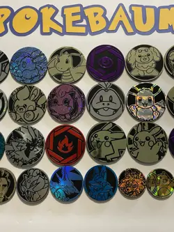 Pokemon Coins Lot Of 35 - NO DUPLICATES - 24 LG, 6 MED, 5 SM - NO DUPES (LOT #6) - Image 3