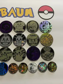 Pokemon Coins Lot Of 35 - NO DUPLICATES - 24 LG, 6 MED, 5 SM - NO DUPES (LOT #6) - Image 4
