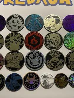 Pokemon Coins Lot Of 35 - NO DUPLICATES - 24 LG, 6 MED, 5 SM - NO DUPES (LOT #1) - Image 3
