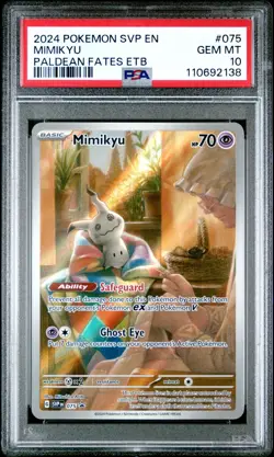 Mimikyu PSA 10 - 075 - Illustration Rare Promo - Paldean Fates - Pokemon - Image 1
