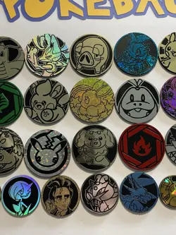 Pokemon Coins Lot Of 35 - NO DUPLICATES - 24 LG, 6 MED, 5 SM - NO DUPES (LOT #7) - Image 3