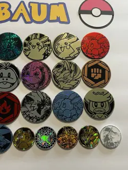 Pokemon Coins Lot Of 35 - NO DUPLICATES - 24 LG, 6 MED, 5 SM - NO DUPES (LOT #7) - Image 4