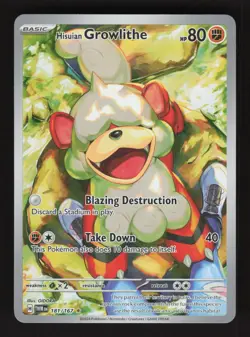 Hisuian Growlithe 181/167 Pokemon Twilight Masquerade Holo Full Art Card - Image 1