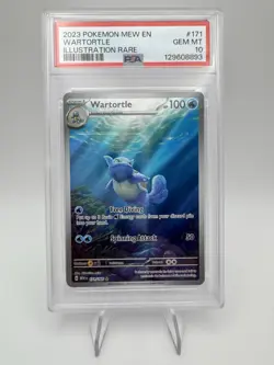 2023 POKEMON 151 WARTORTLE 171/165 MEW IR ILLUSTRATION RARE PSA 10 GEM MINT - Image 2