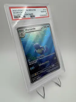 2023 POKEMON 151 WARTORTLE 171/165 MEW IR ILLUSTRATION RARE PSA 10 GEM MINT - Image 3