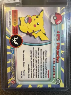 1999 Topps Pokemon TV Animation Edition Pikachu #25 rainbow foil holo - Image 2