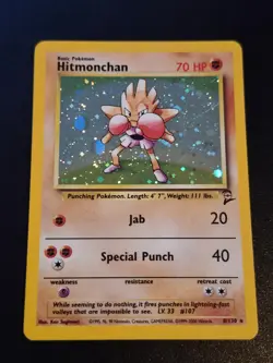 Hitmonchan 8/130 Holo Rare Base Set 2 Pokemon LP - Image 1