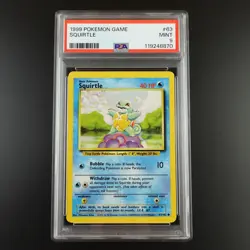 PSA 9 Squirtle 63/102 Pokemon Base Set 1999 Non Holo Card - Image 1