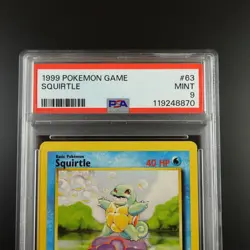 PSA 9 Squirtle 63/102 Pokemon Base Set 1999 Non Holo Card - Image 2