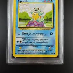 PSA 9 Squirtle 63/102 Pokemon Base Set 1999 Non Holo Card - Image 3