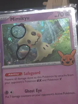 Mimikyu 037/091 Trick Or Trade Holo Double SWIRL 🌀🌀Rare Pokemon TCG 2024 NM - Image 1