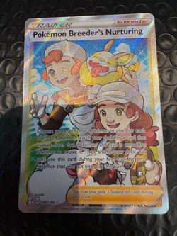 Pokemon Breeder's Nurturing Darkness Ablaze Full Art Card 188/189 NM Condition - Image 1