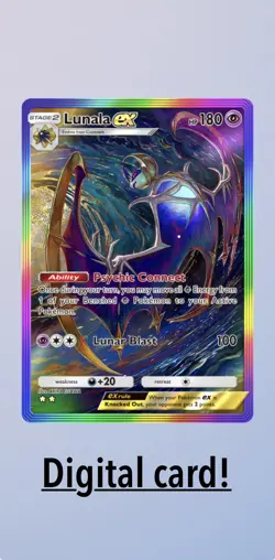 Lunala EX Rainbow Celestial Guardians Pokemon TCG Pocket 2 Star ⭐⭐ (English) - Image 1