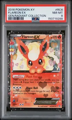 Flareon EX Pokemon Xy Generations Radiant Collection PSA 8 #RC6 - Image 1