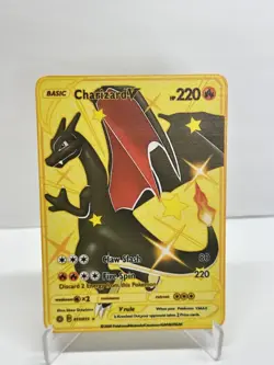 CharizardV HP220 Metal Pokemon Card-Collectible Gift Display. - Image 1
