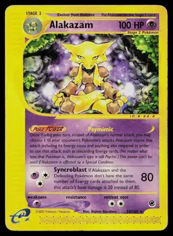 Pokemon Card Expedition Base Set Alakazam 33/165 Rare - Image 1
