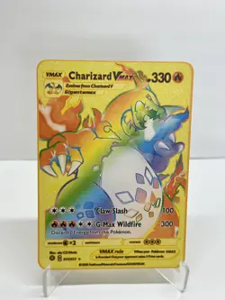 Charizard VMAX HP330 Metal Pokemon Card-Collectible Gift Display. - Image 1