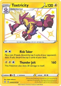 Toxtricity SV042/SV122 Shiny Rare Shining Fates Shiny Vault Pokemon Holo LP - Image 1