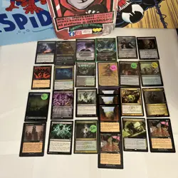 26 GREEN & Black Magic The Gathering Card Lot Great Value All 26 Cards LP-HP - Image 1