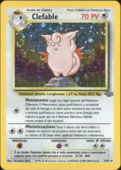 2000 Pokemon ITALIAN Unlimited Jungle Clefable Holo 1/64 EX - Image 1