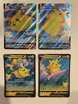 2021 POKEMON CELEBRATIONS FLYING/SURFING PUKACHU (4 PACK) - Image 1