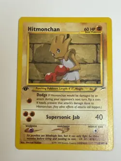 Hitmonchan (Played) 69/105 1st Edition Neo Destiny Pokemon Card - Image 1