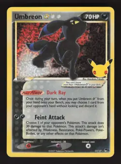 Umbreon Gold Star 17/17 Pokemon Celebrations Holo Card - Image 1