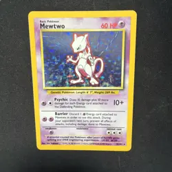 Mewtwo Original Base Set Holo Rare 10/102 Pokemon Card WOTC LP - Image 1