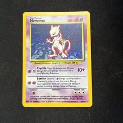 Mewtwo Original Base Set Holo Rare 10/102 Pokemon Card WOTC LP - Image 2