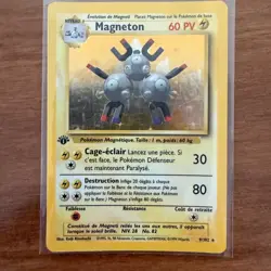 Pokemon TCG 1st Edition Base FRENCH Holo Magneton - 9/102 - LP - Image 1
