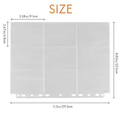 Pockets -Sided Trading Card Pages Sleeves 9- Clear Plastic Game Card4288 - Image 4