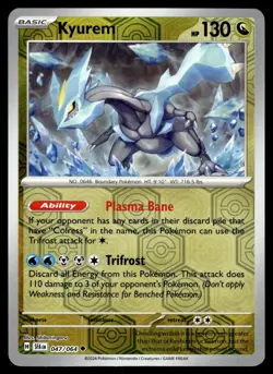Kyurem 047/064 Uncommon Shrouded Fable Pokemon Reverse Holo Near Mint - Image 1