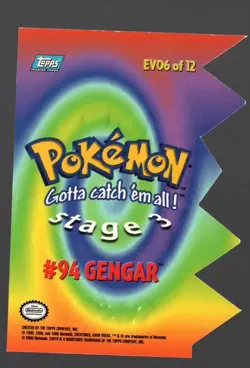 Pokemon TCG Topps Gengar #94 Blue Logo Diecut LP-MP+! RARE! NINTENDO EXCLUSIVE! - Image 2