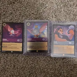 Disney Lorcana Fabled Lot Of 3 Dumbo Scar Pack Fresh Foil - Image 1
