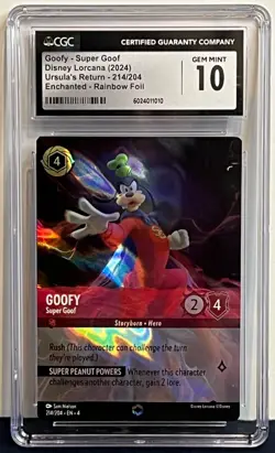 Disney Lorcana - Goofy - Super Goof - ENCHANTED - Ursula's Return - GEM CGC 10 - Image 1