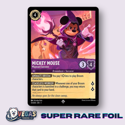 Mickey Mouse Wayward Sorcerer 51/204 Super Rare Foil First Chapter LP Lorcana - Image 1