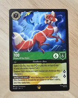 The Fox and the Hound Disney Lorcana Card Tod Knows All the Tricks 92/204 NM - Image 1