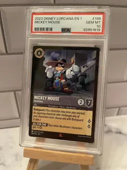 Mickey Mouse Musketeer 186/204 Non Foil Rare Disney Lorcana NM PSA 10 - Image 1