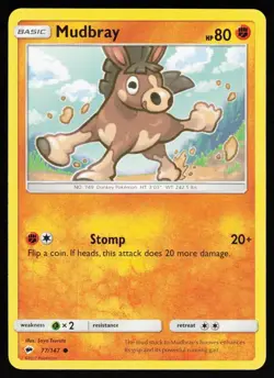 Mudbray 77/147 C Burning Shadows Pokemon Lightly Played - Image 1